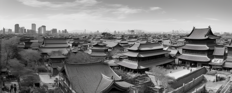 俯瞰老北京鼓楼全景的黑白照片,高清,摄影图,摄影图片,图片大全,摄影图免费下载